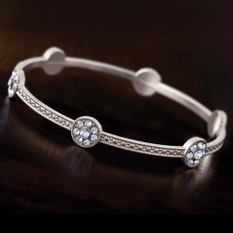 Triplet Bangle Rhodium-finished